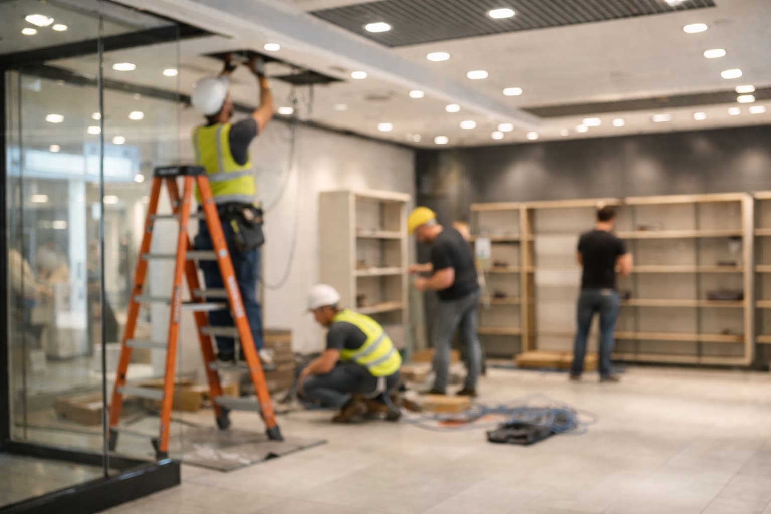 QualFM professional working on a commercial fitout